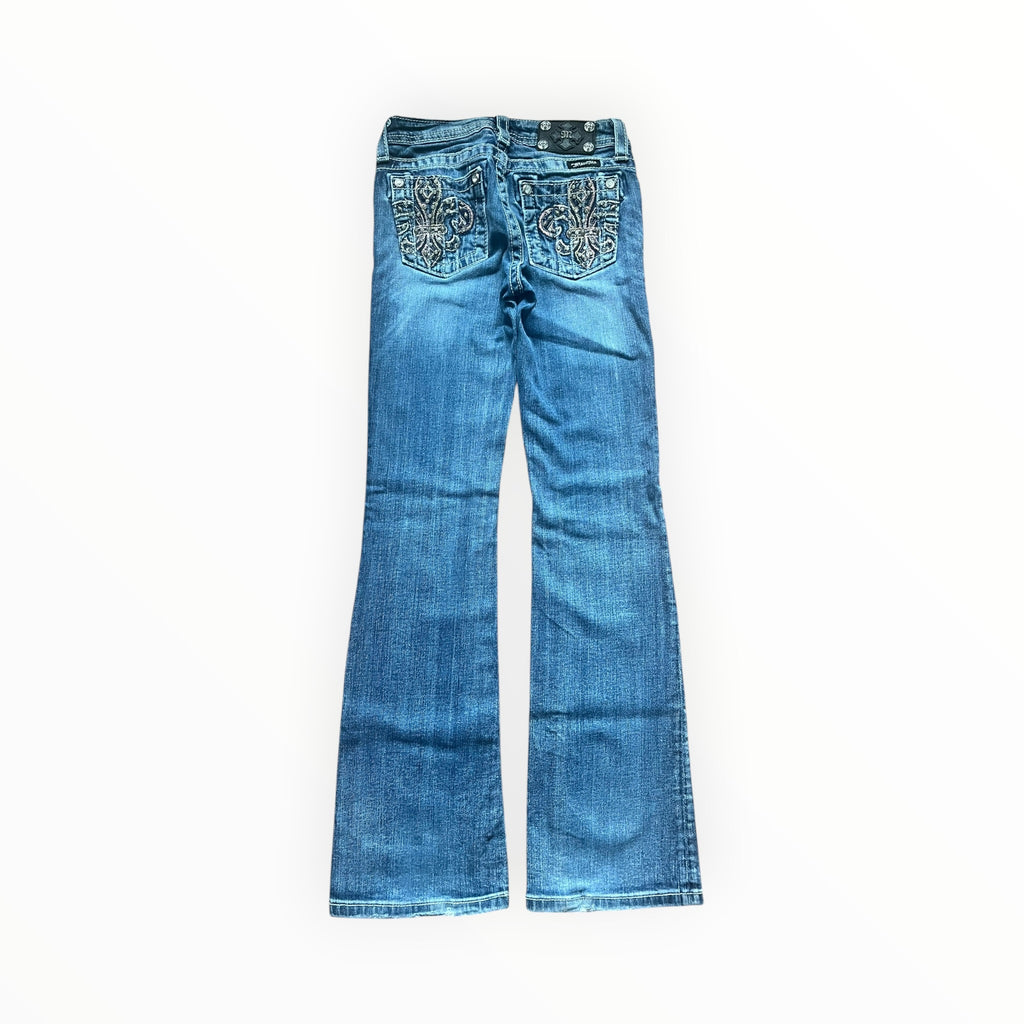 Miss Me Y2K Fleur De Lis Bootcut Jeans – Size S