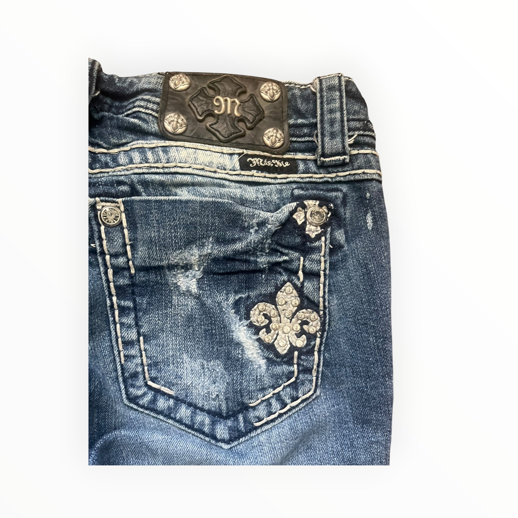 Miss Me Y2K Bootcut Jeans Damen – Größe S – Dark Wash