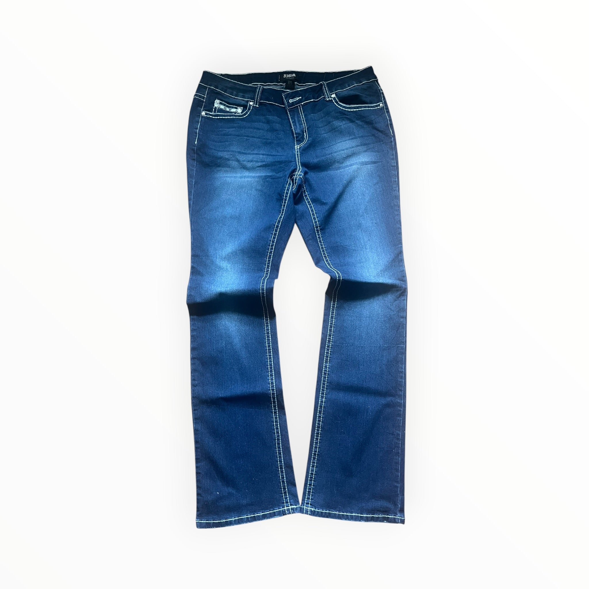 Y2K ZCO Jeans Wing Pocket Bootcut Jeans Size M – Dark Wash