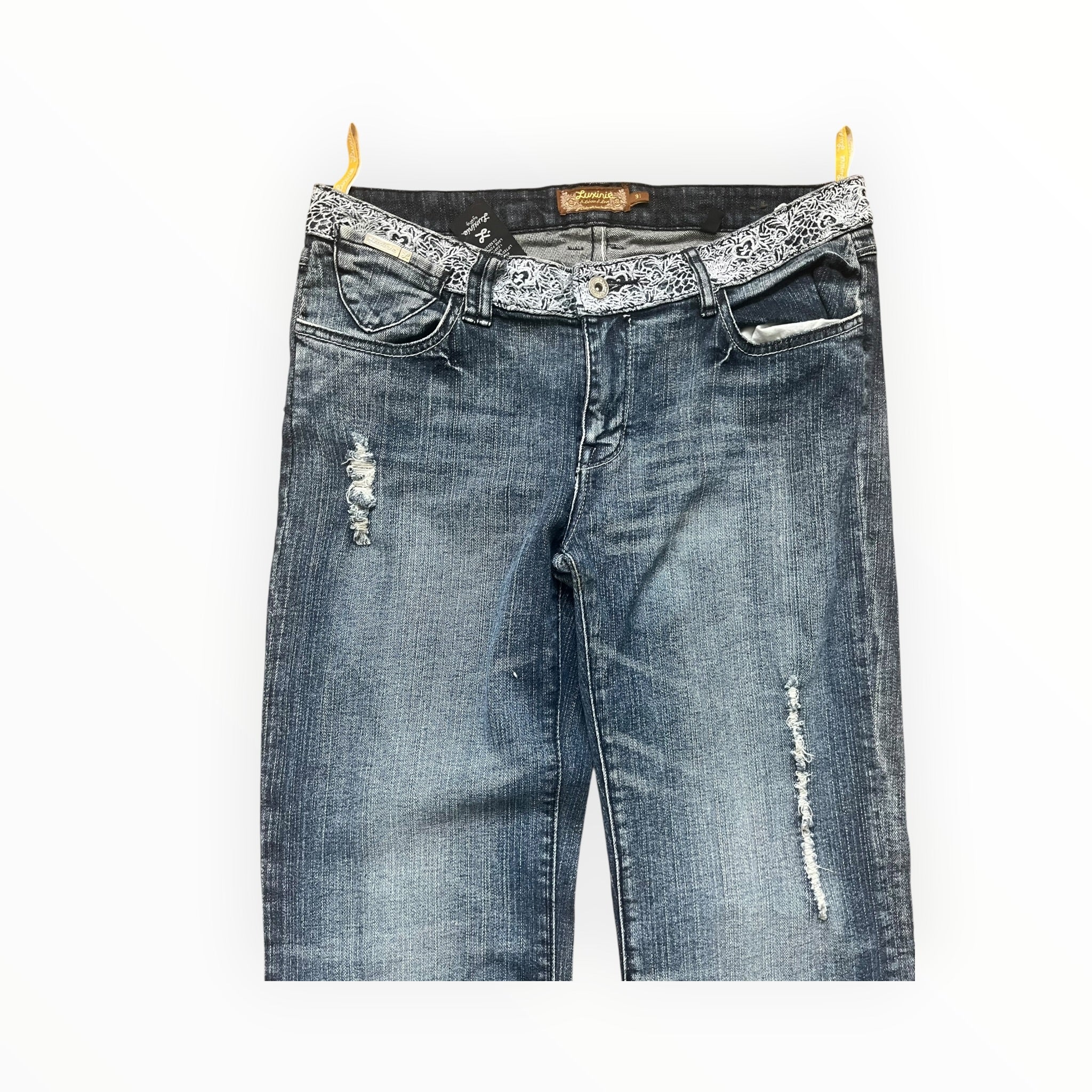 Y2K Straight Leg Jeans Damen – Größe L – Blue Wash