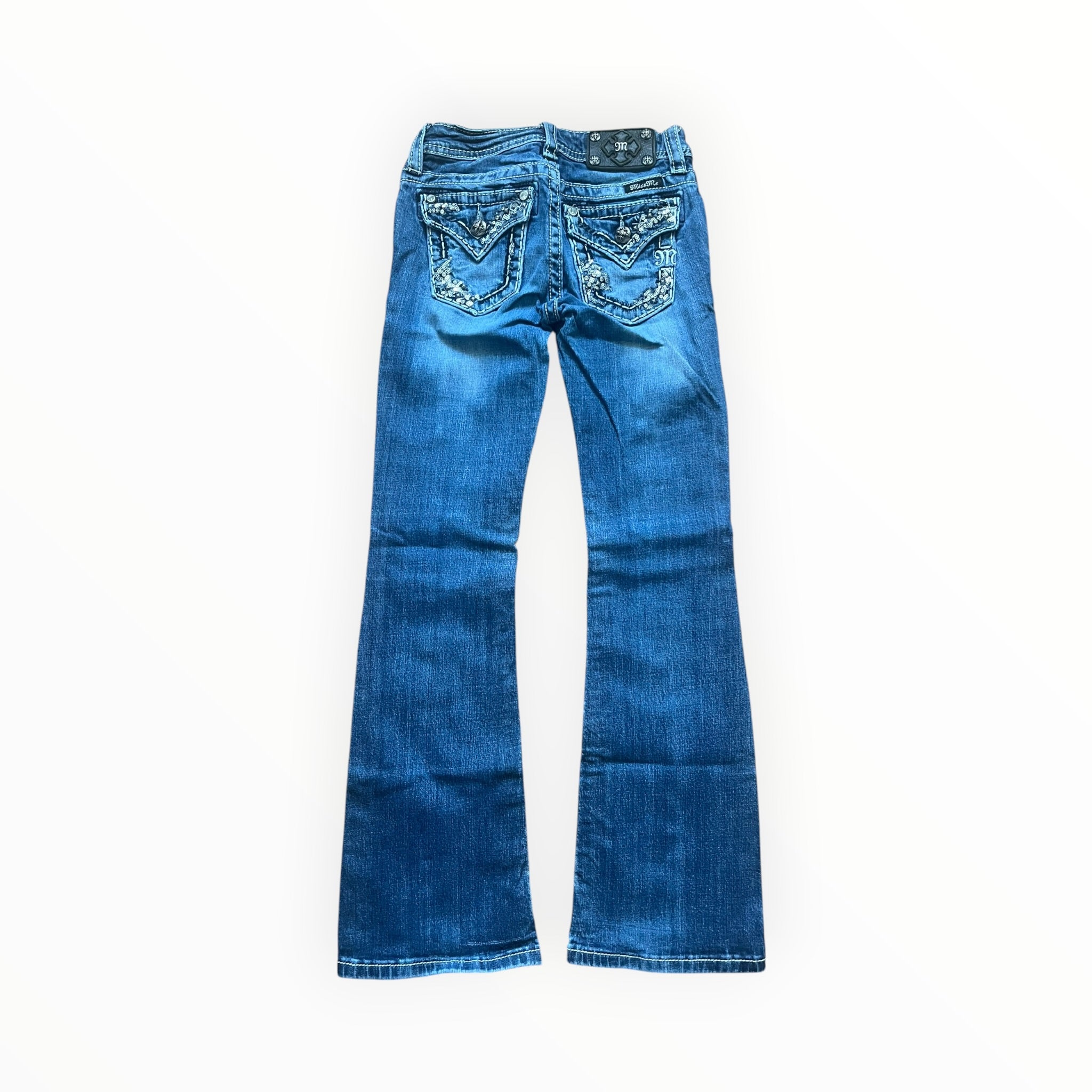 Miss Me Y2K Bootcut Jeans Damen – Größe XS – Blue Wash