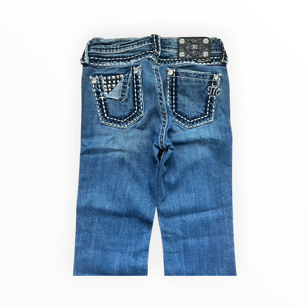 Miss Me Y2K Bootcut Jeans Damen – Größe XS – Blue Wash