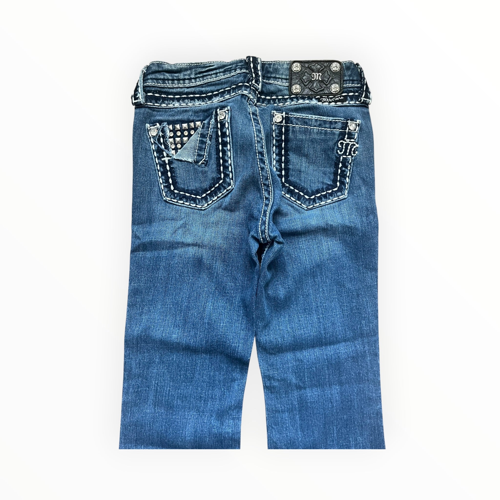 Miss Me Y2K Bootcut Jeans Damen – Größe XS – Blue Wash