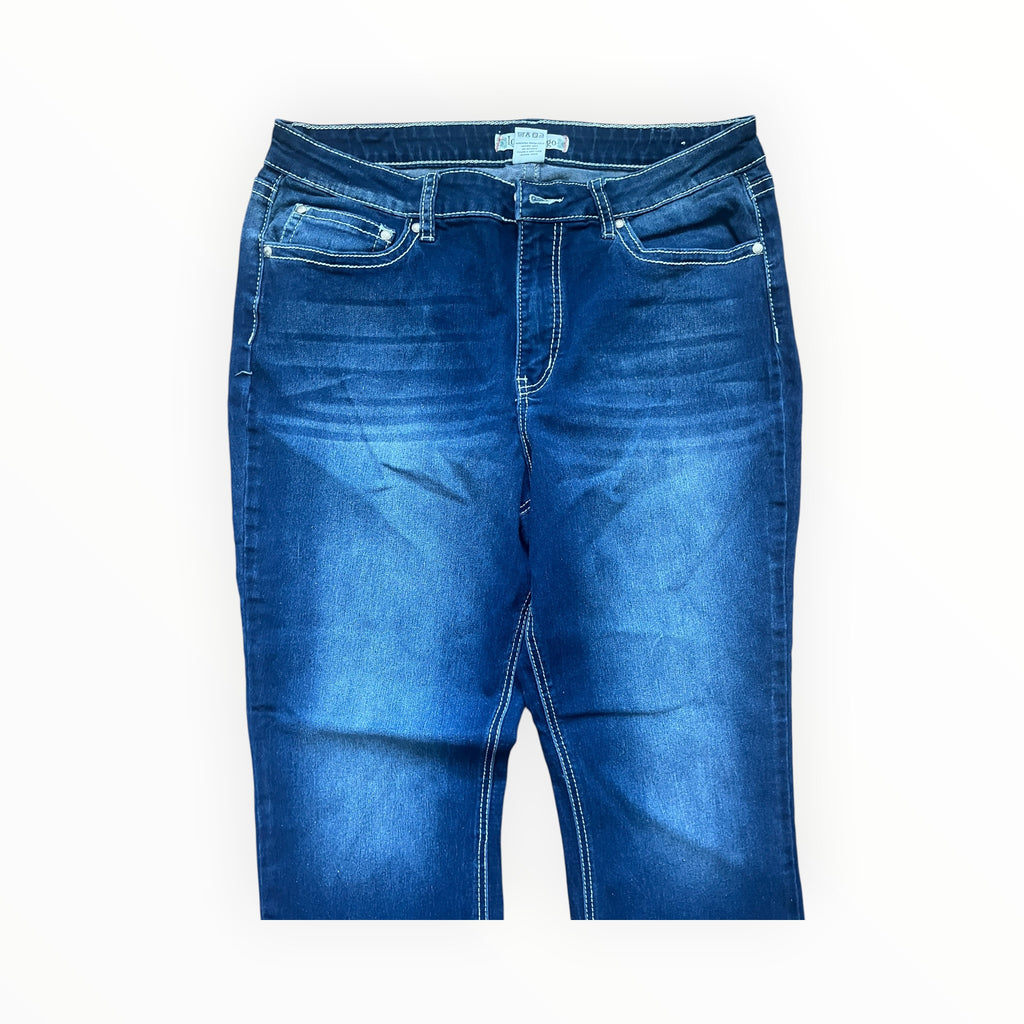 Y2K Bootcut Jeans Damen – Größe L – Dark Blue Wash