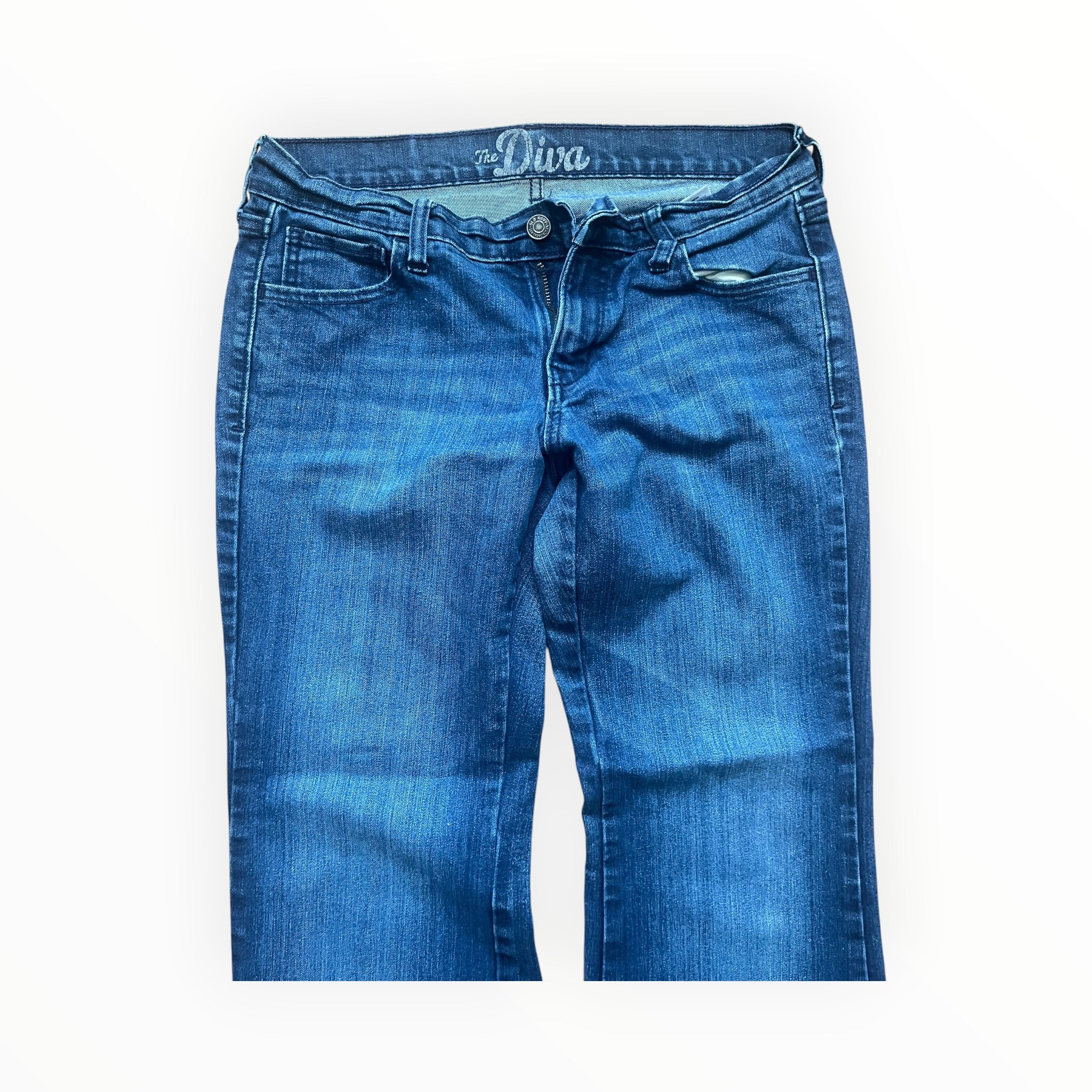 The Diva Y2K Bootcut Jeans Damen – Größe M – Blue Wash