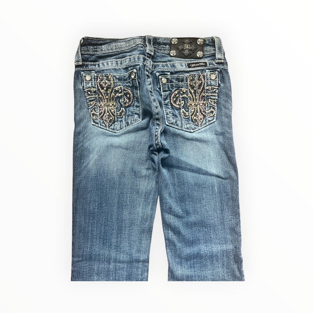 Miss Me Y2K Fleur De Lis Bootcut Jeans – Size S