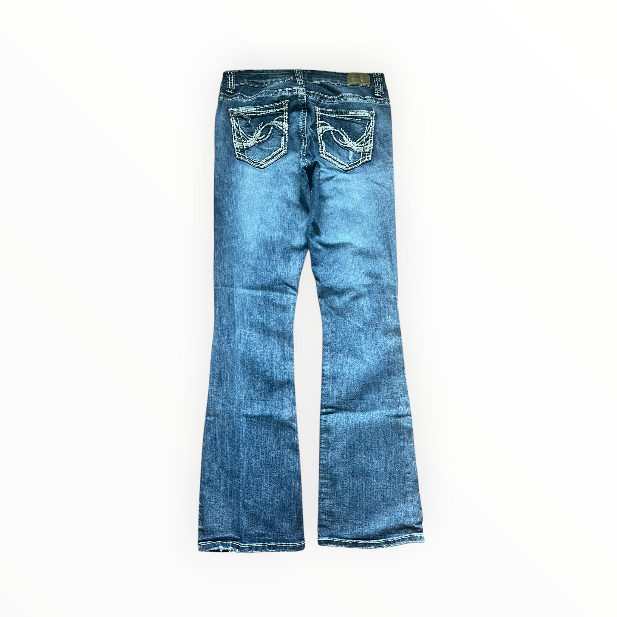 Y2K Wishful Park Distressed Bootcut Jeans S – Light Wash