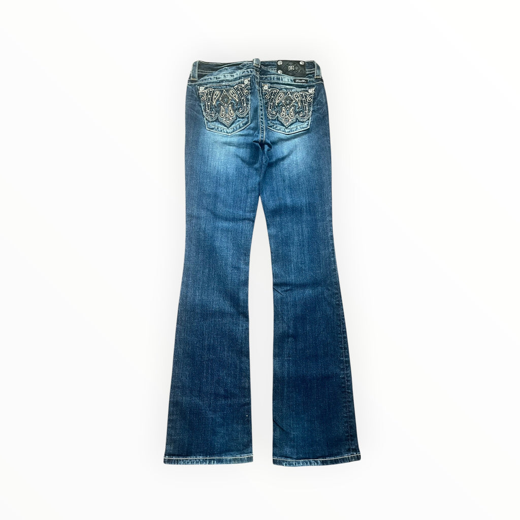 Miss Me Bootcut Jeans – Dark Blue Wash Low Rise