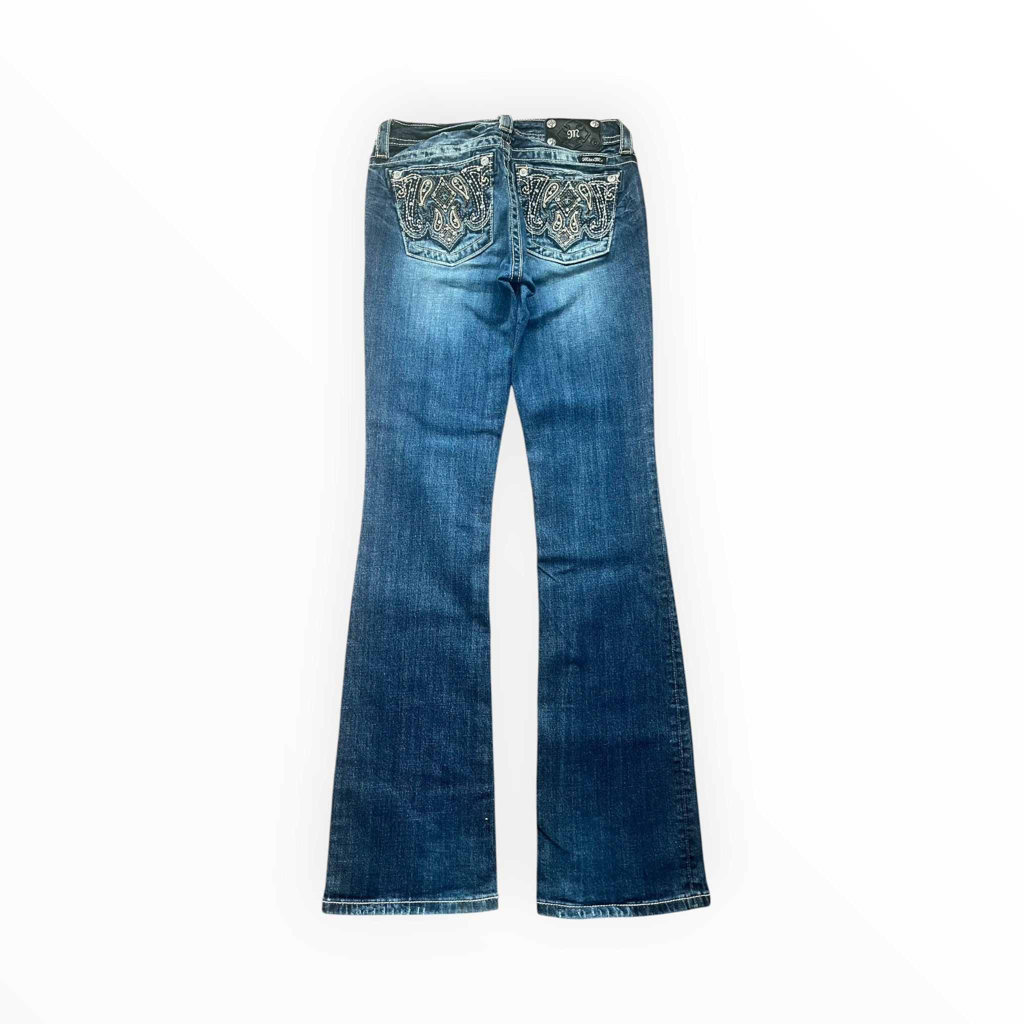 Miss Me Bootcut Jeans – Dark Blue Wash Low Rise