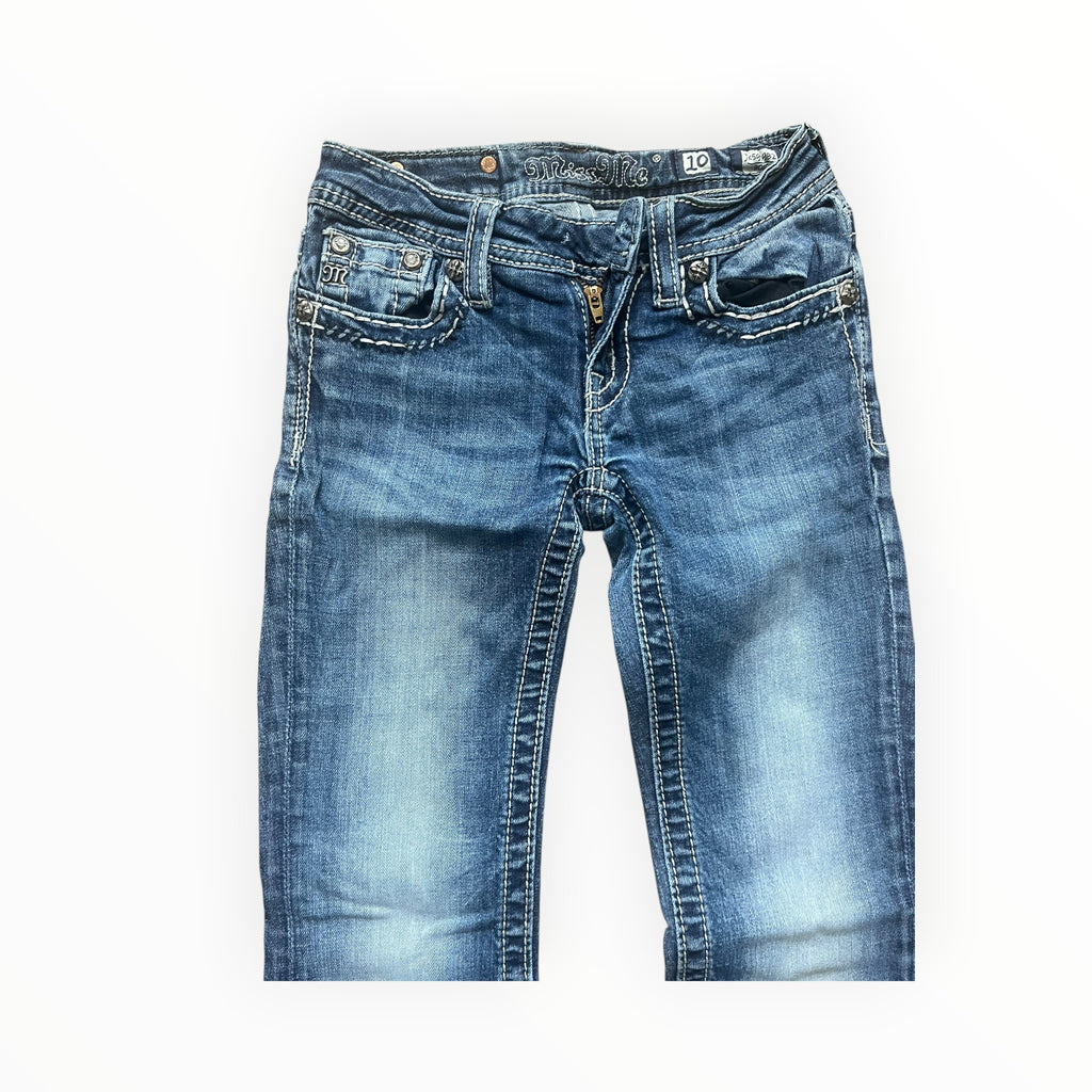 Miss Me Y2K Bootcut Jeans Damen – Größe XS – Blue Wash
