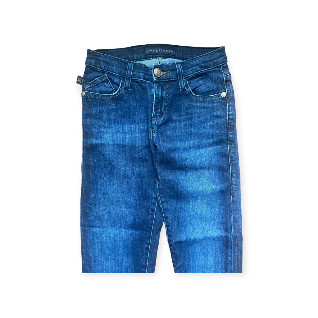 Y2K Rock & Republic Studded Pocket Bootcut Jeans Size S – Dark Wash