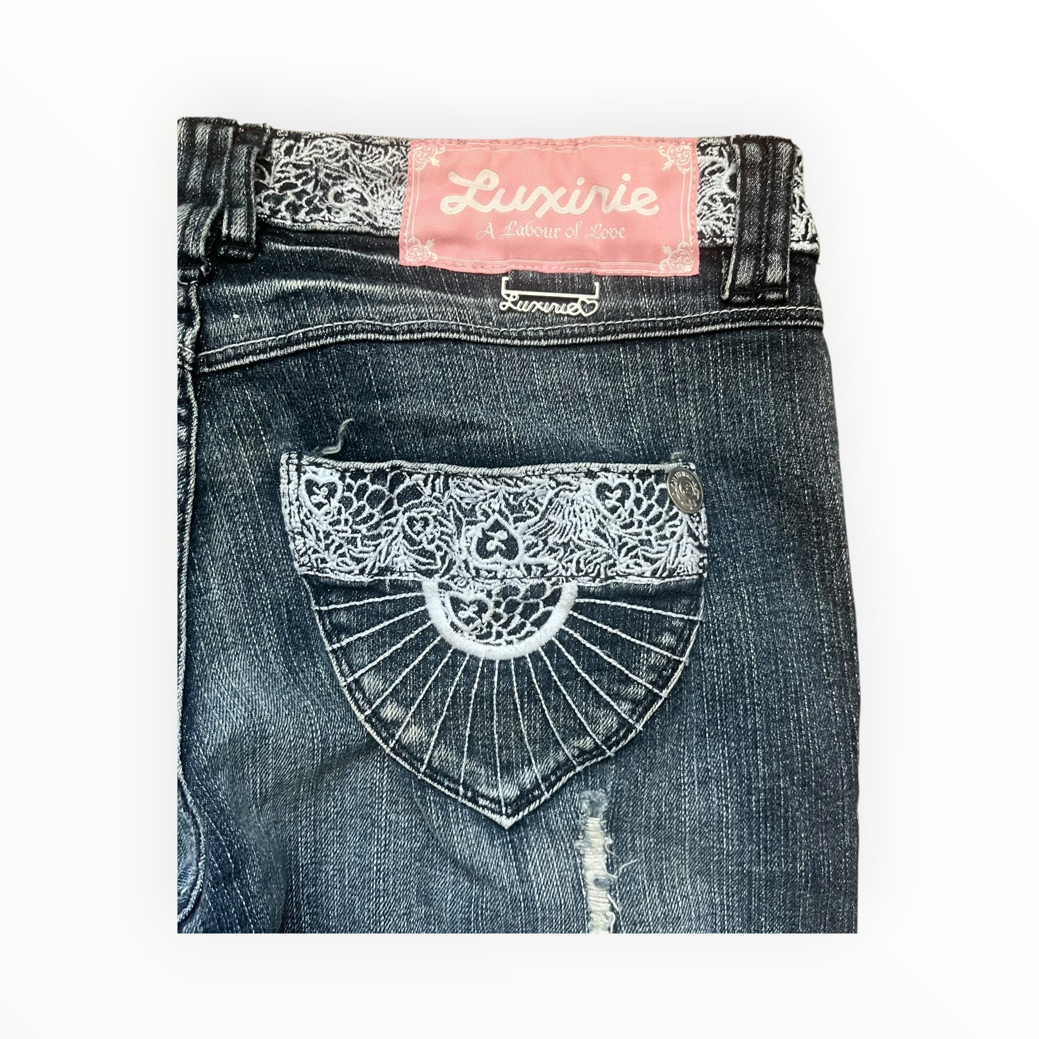 Y2K Straight Leg Jeans Damen – Größe L – Blue Wash