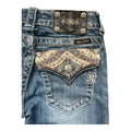 Miss Me Low Rise Bootcut Jeans mit besonderem Muster