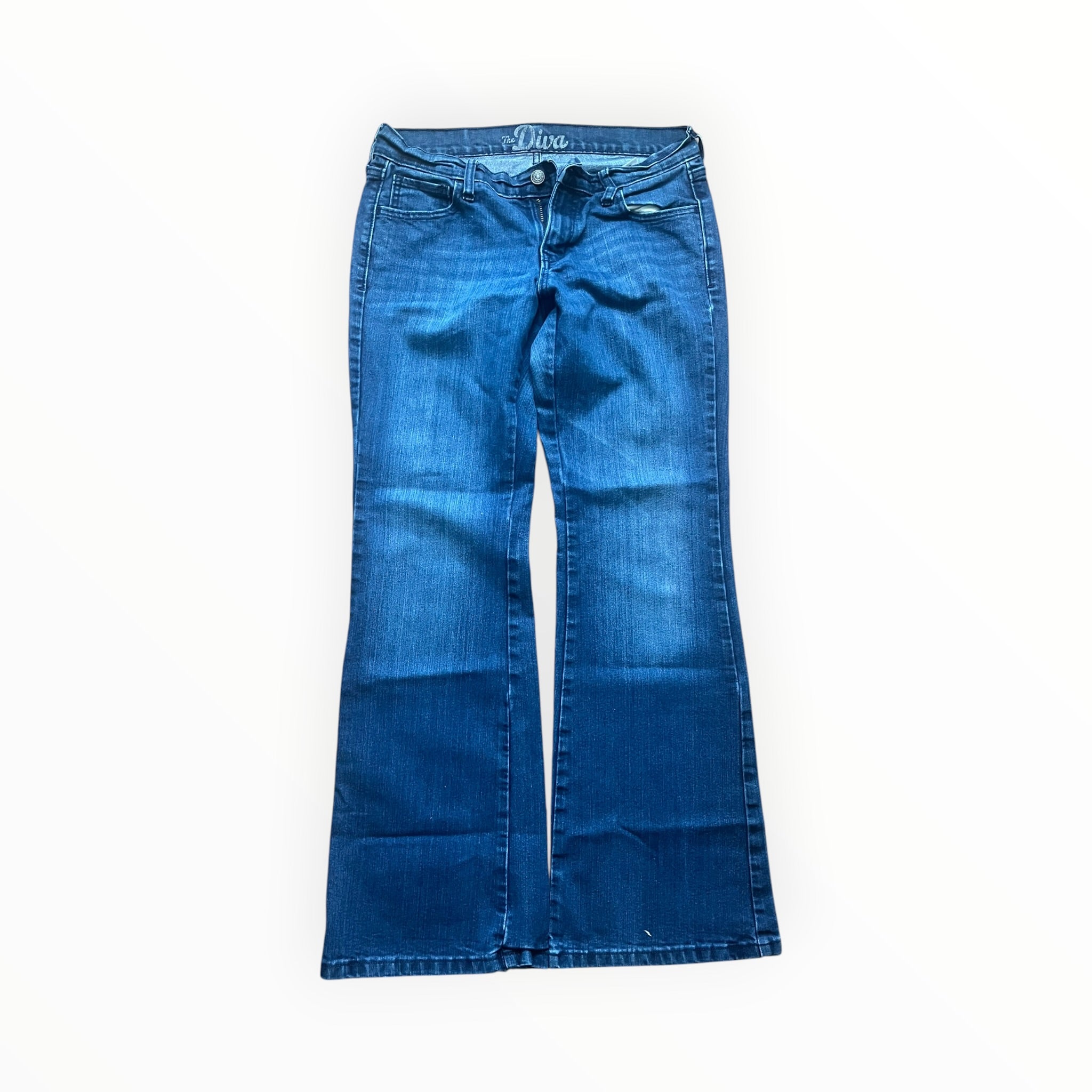The Diva Y2K Bootcut Jeans Damen – Größe M – Blue Wash