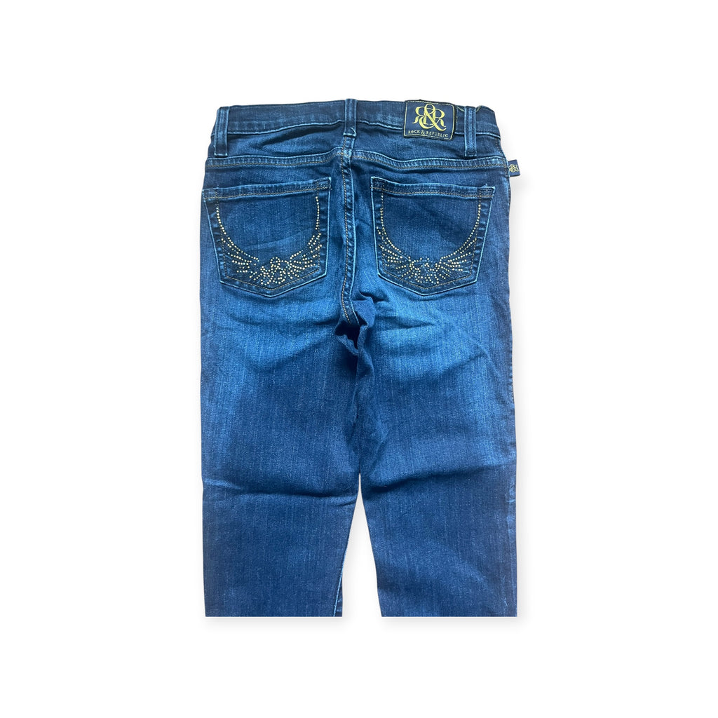 Y2K Rock & Republic Studded Pocket Bootcut Jeans Size S – Dark Wash
