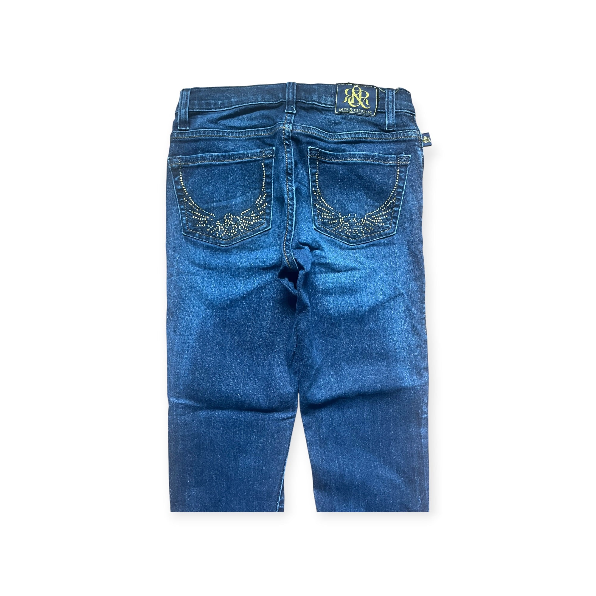 Y2K Rock & Republic Studded Pocket Bootcut Jeans Size S – Dark Wash