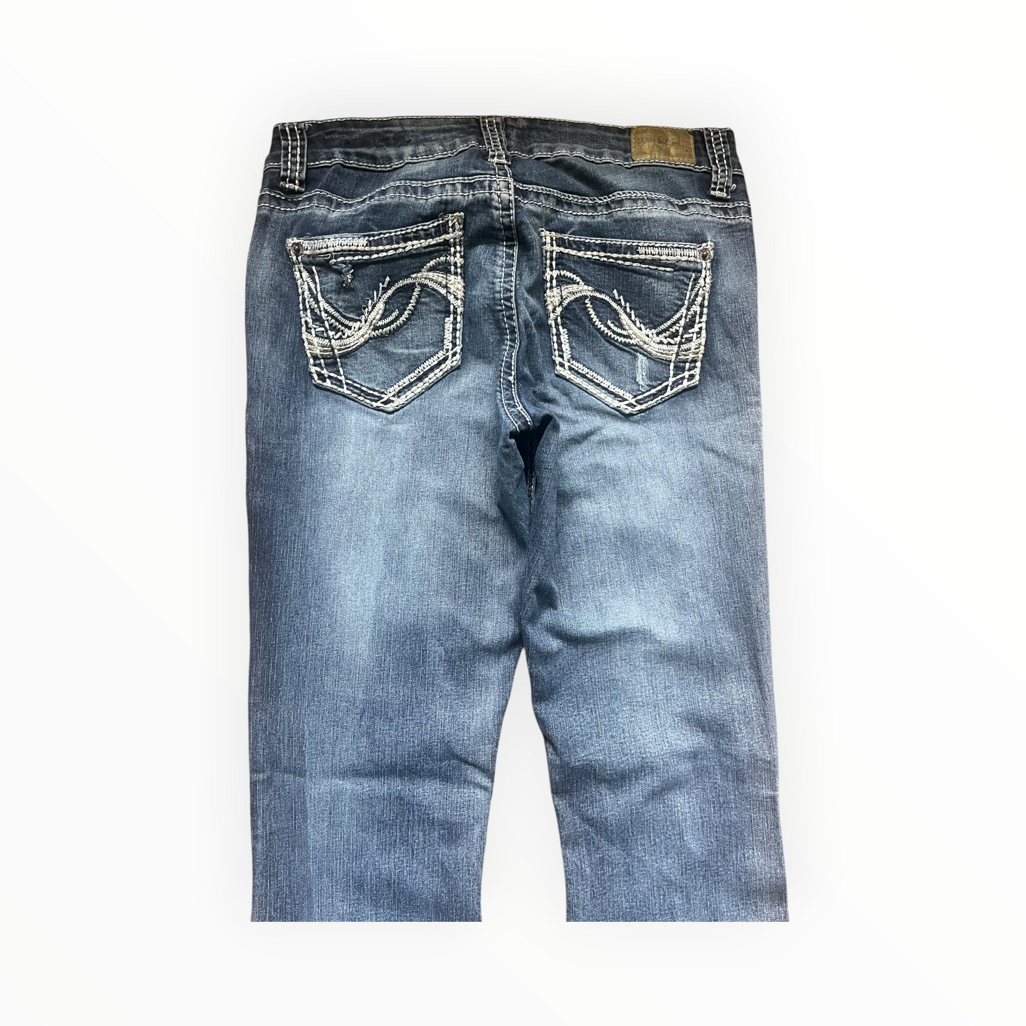 Y2K Wishful Park Distressed Bootcut Jeans S – Light Wash