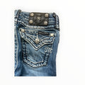 Miss Me Y2K Bootcut Jeans – Light Wash Embroidered Pocket S