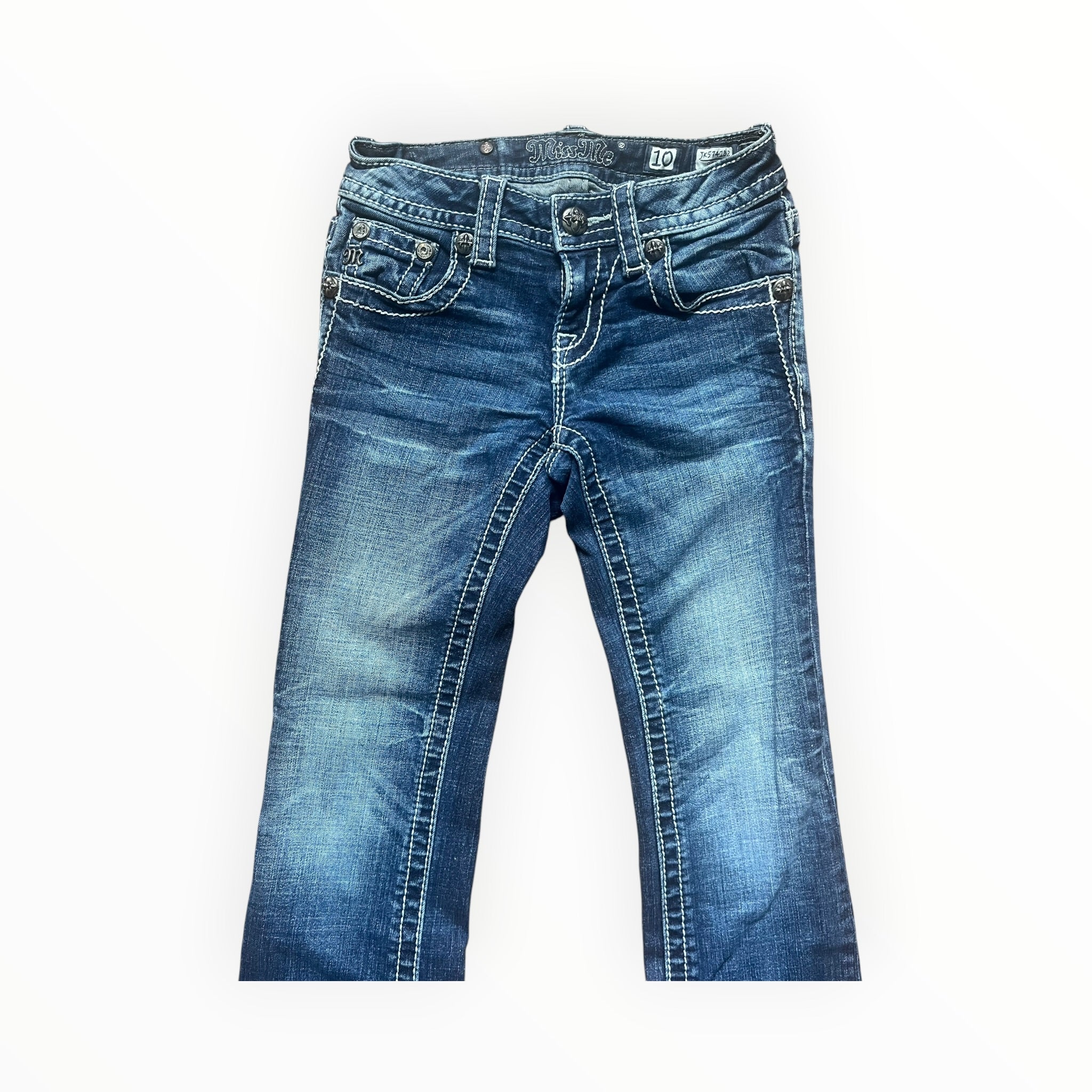 Y2K Miss Me Cross Pocket Bootcut Jeans Size XS – Dark Wash
