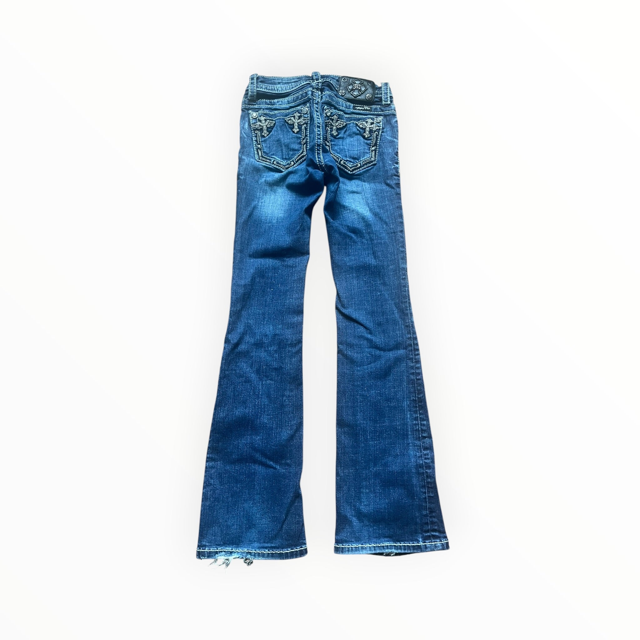 Y2K Miss Me Cross Pocket Bootcut Jeans Size XS – Dark Wash