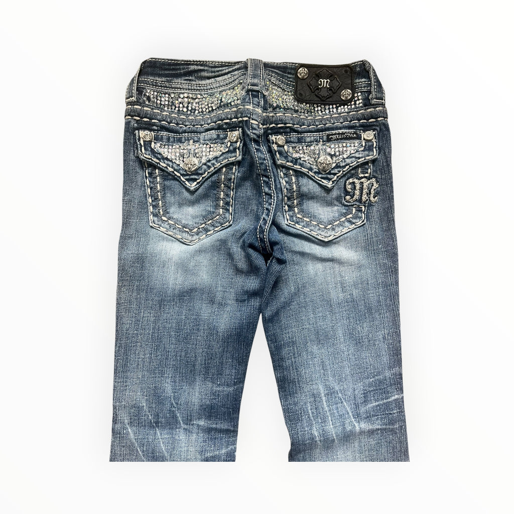 Miss Me Low Rise Bootcut Jeans – Light Blue Wash