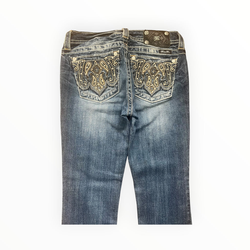 Miss Me Bootcut Jeans – Dark Blue Wash Low Rise