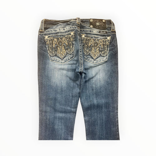 Miss Me Bootcut Jeans – Dark Blue Wash Low Rise