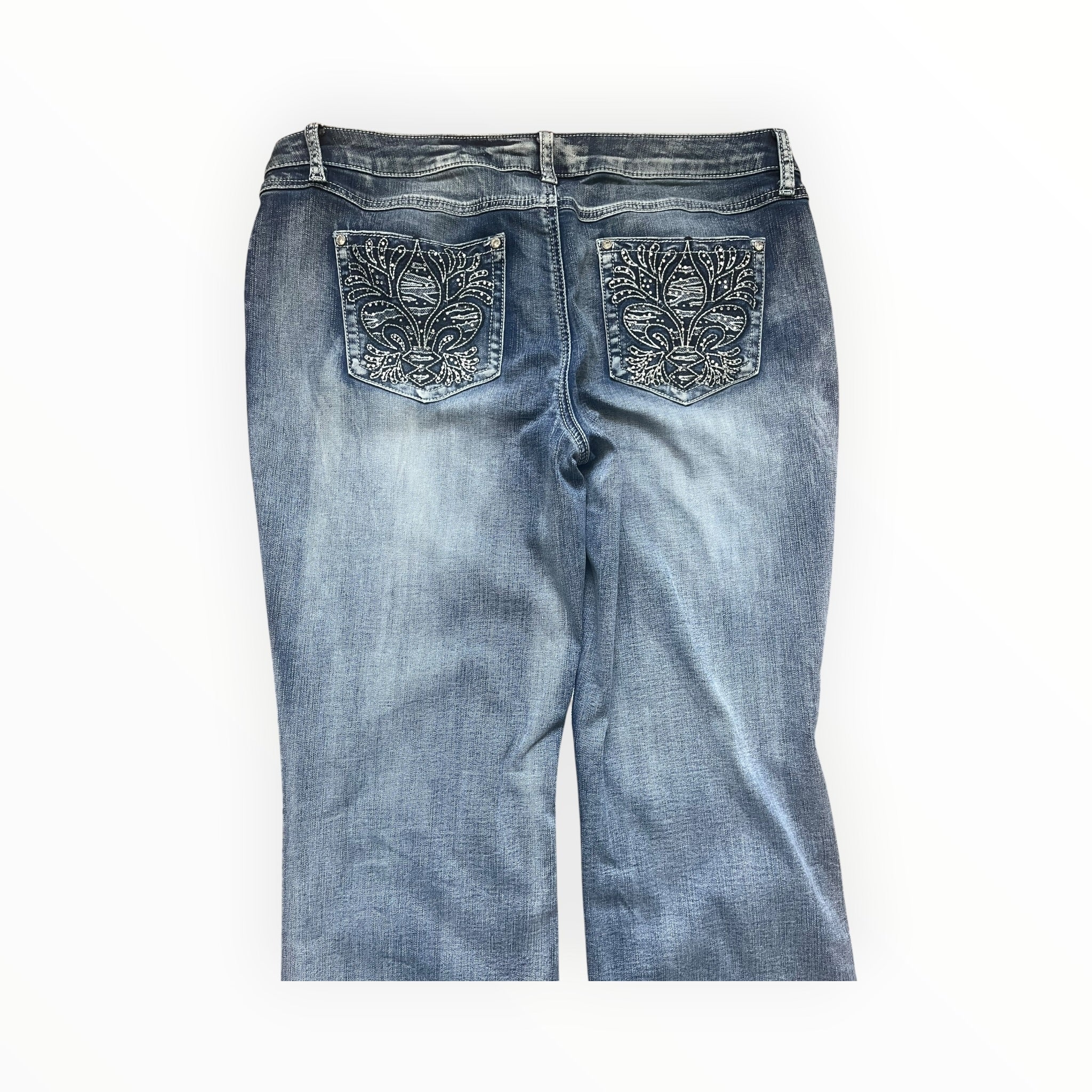 Y2K Bootcut Jeans Damen – Größe L – Light Blue Wash