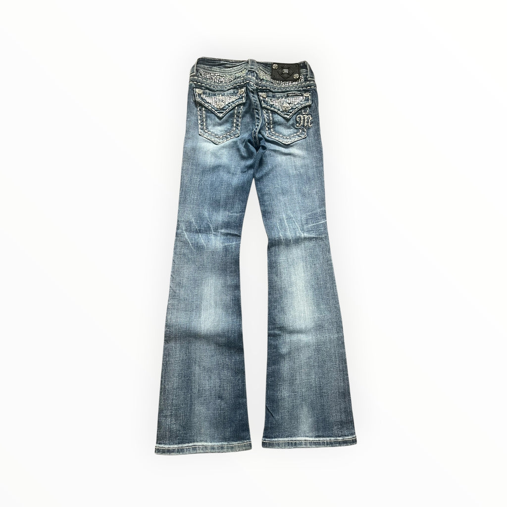 Miss Me Low Rise Bootcut Jeans – Light Blue Wash