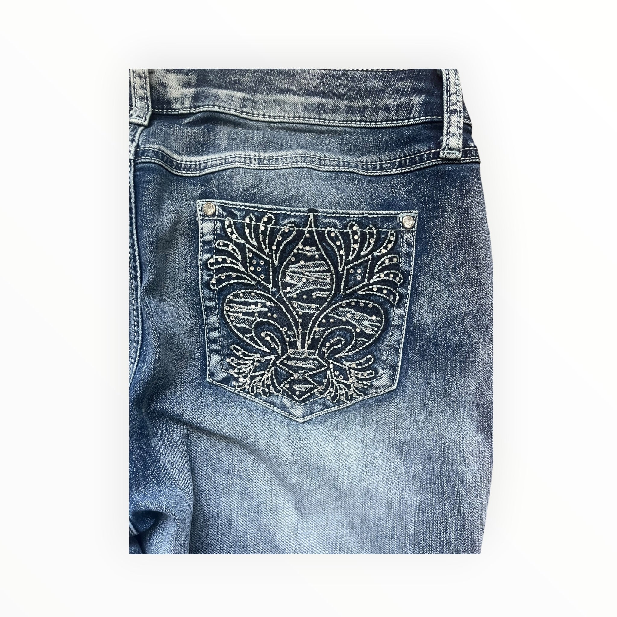 Y2K Bootcut Jeans Damen – Größe L – Light Blue Wash