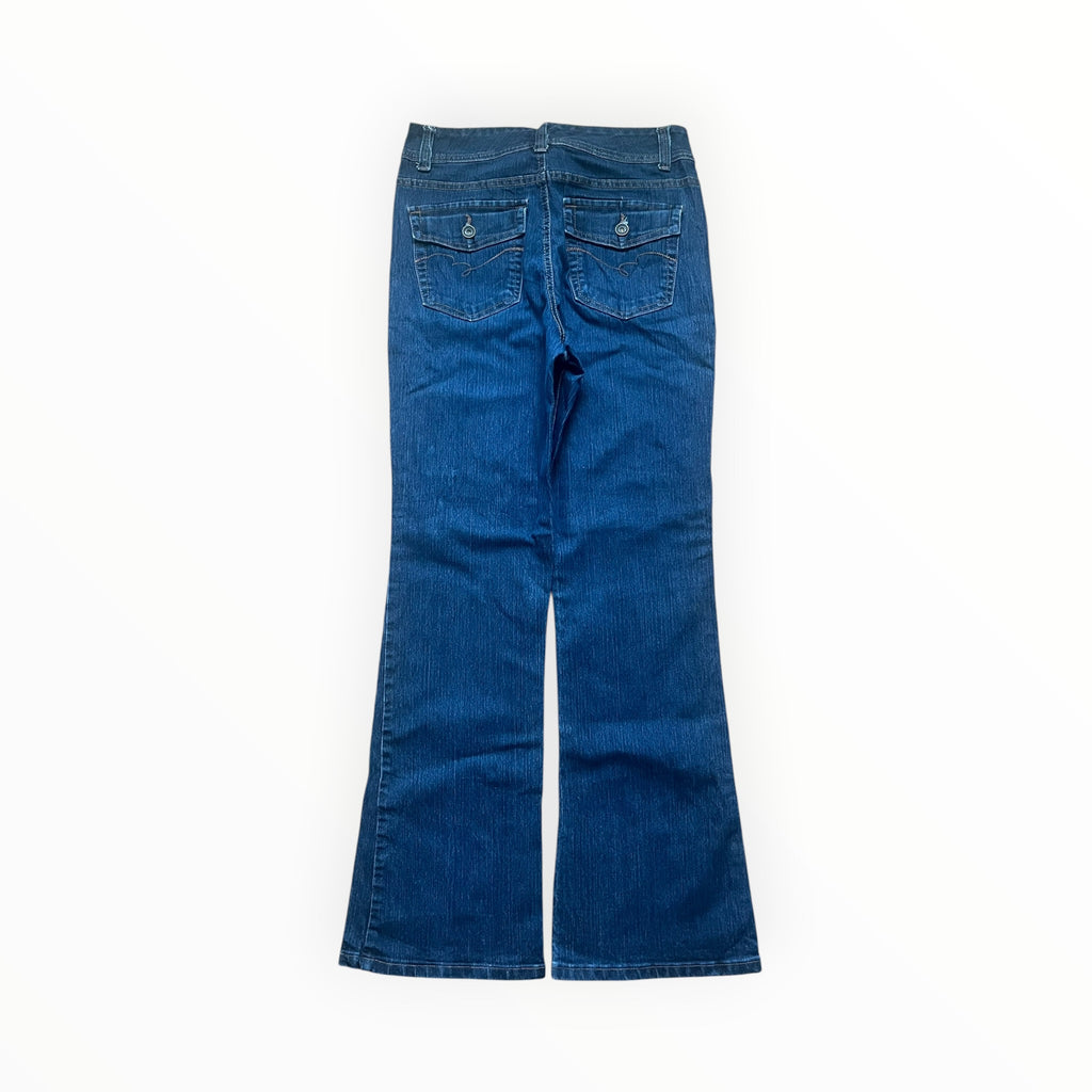 Y2K Bootcut Jeans Damen – Größe M – Dark Blue Wash