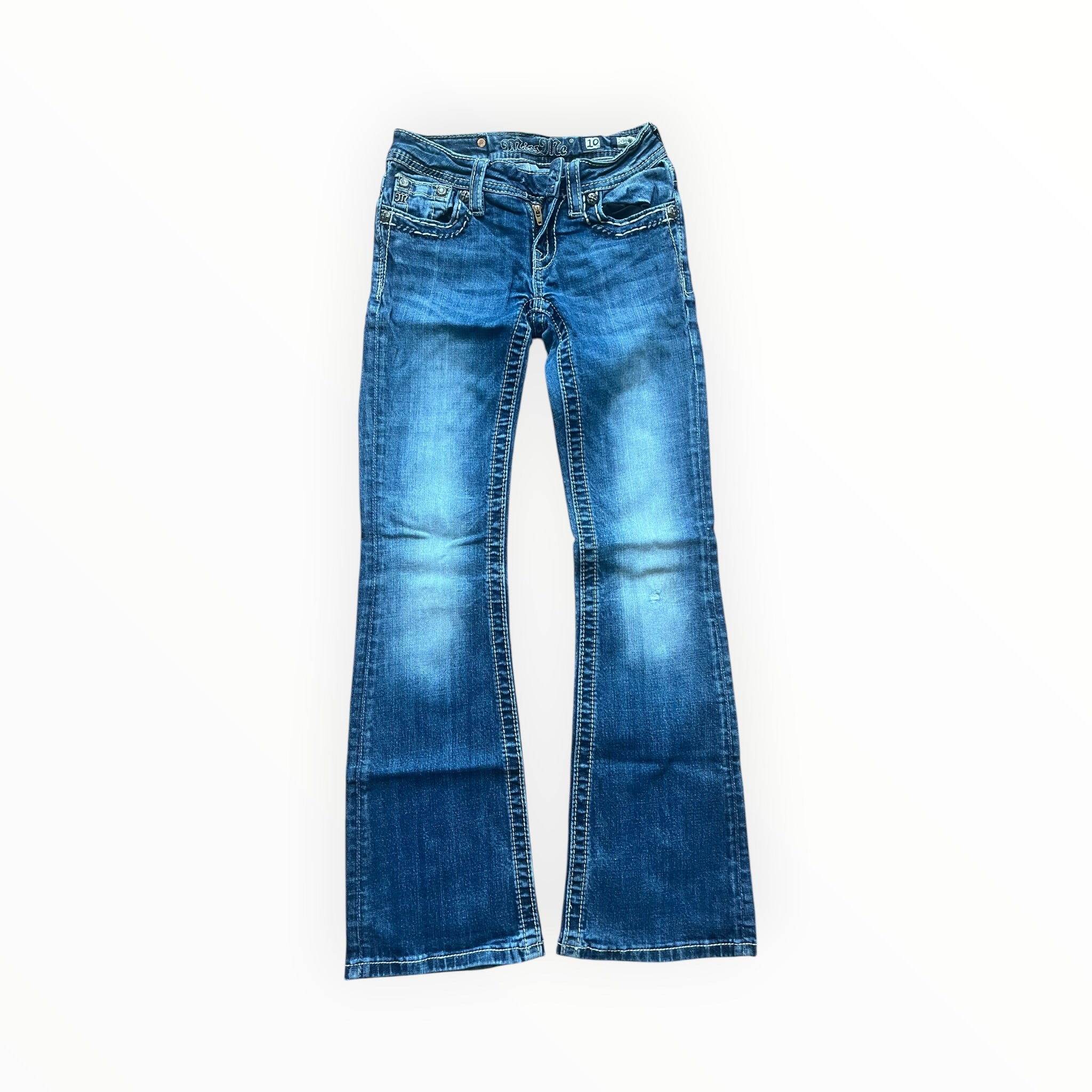 Miss Me Y2K Bootcut Jeans Damen – Größe XS – Blue Wash