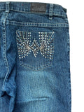 Y2K Bootcut Jeans Damen – Größe M – Blue Wash