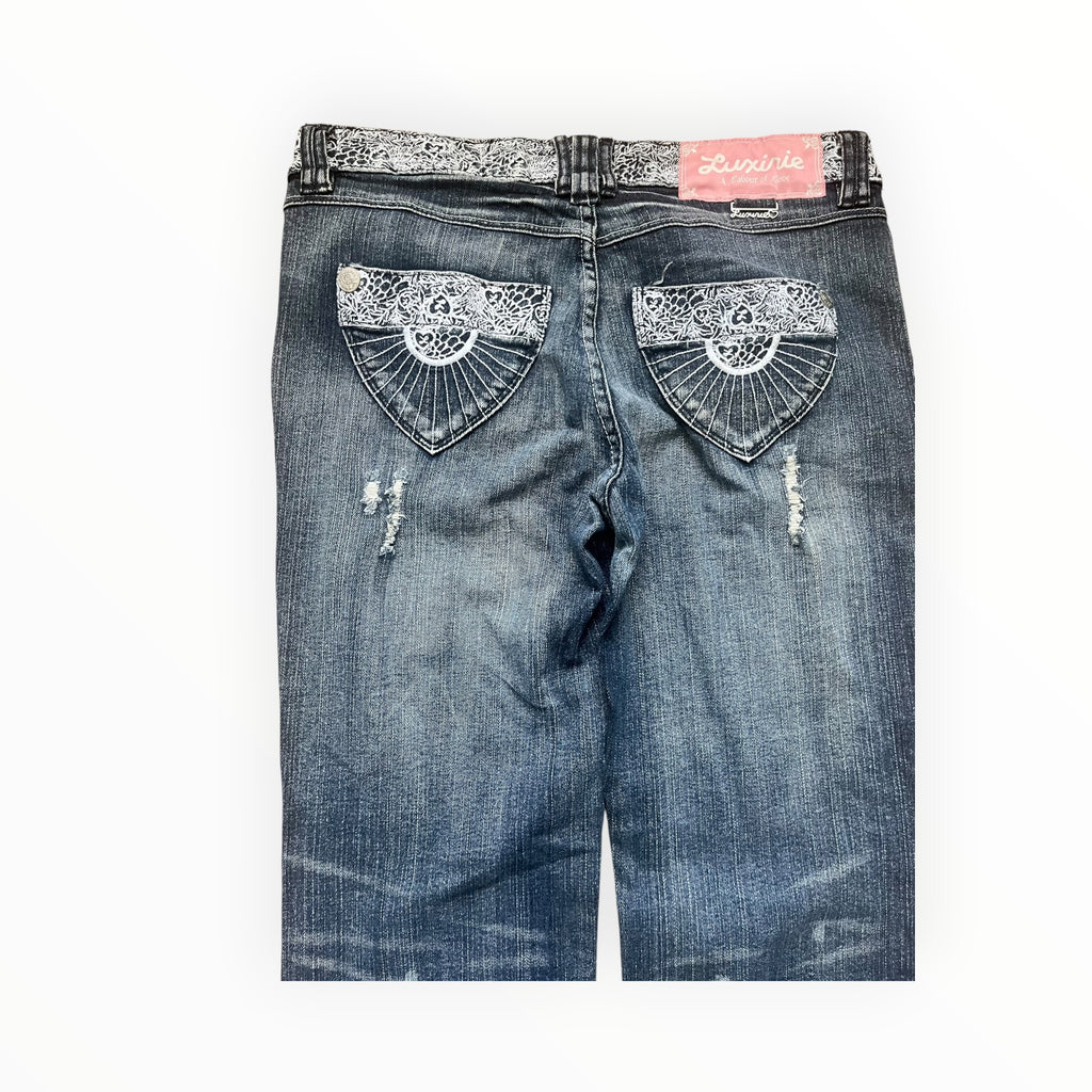 Y2K Straight Leg Jeans Damen – Größe L – Blue Wash
