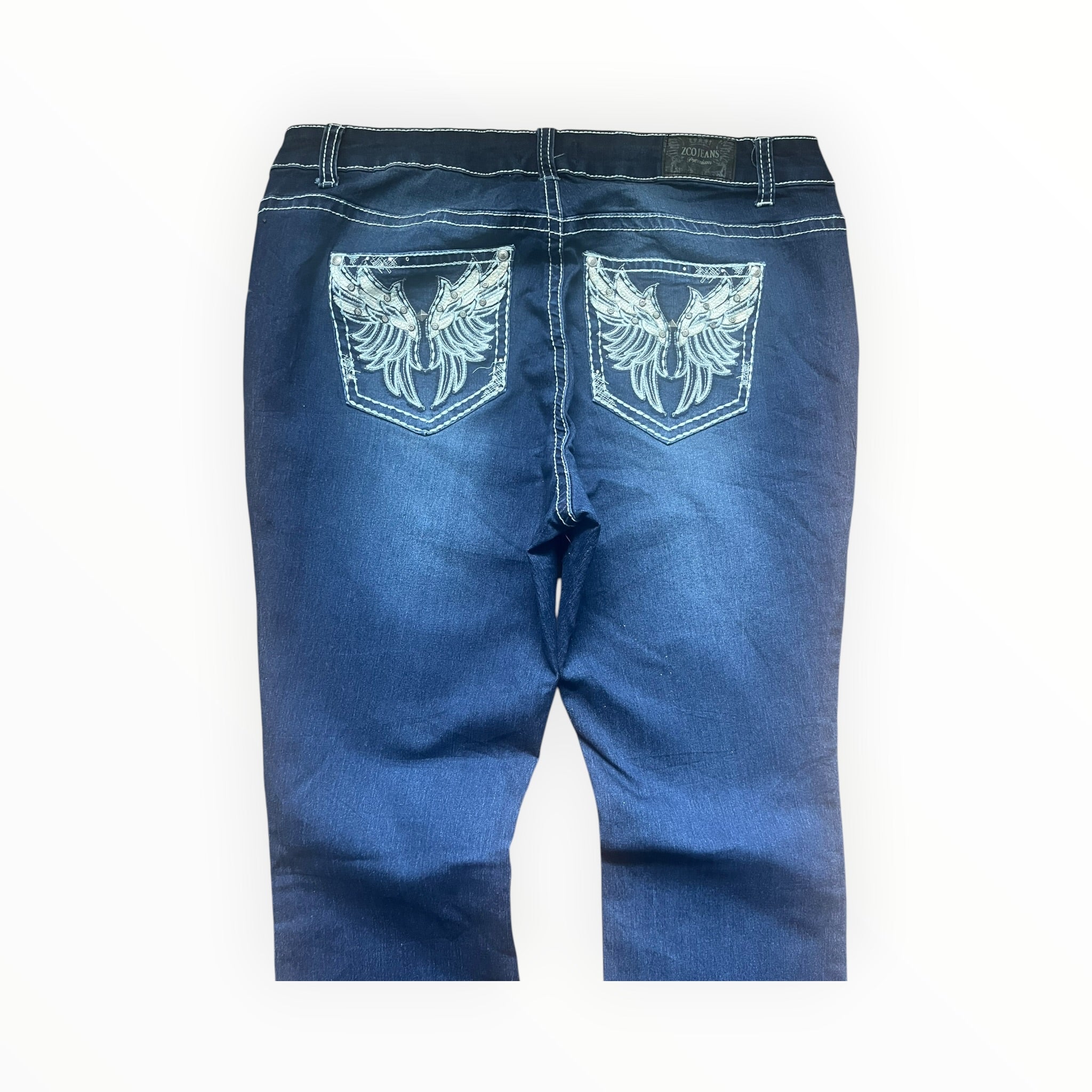 Y2K ZCO Jeans Wing Pocket Bootcut Jeans Size M – Dark Wash