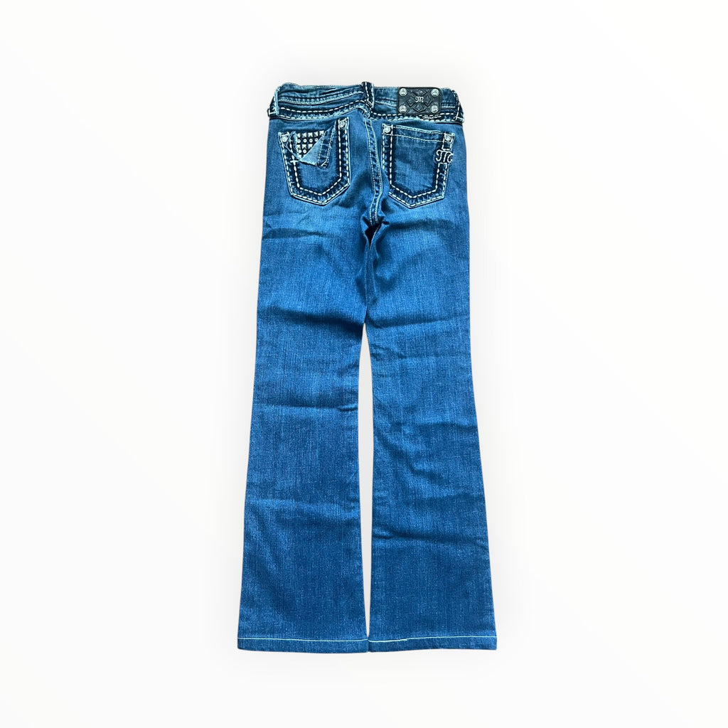 Miss Me Y2K Bootcut Jeans Damen – Größe XS – Blue Wash