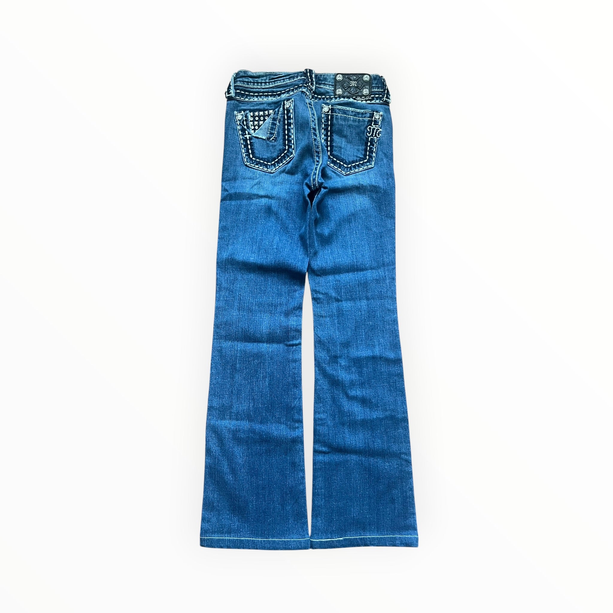 Miss Me Y2K Bootcut Jeans Damen – Größe XS – Blue Wash