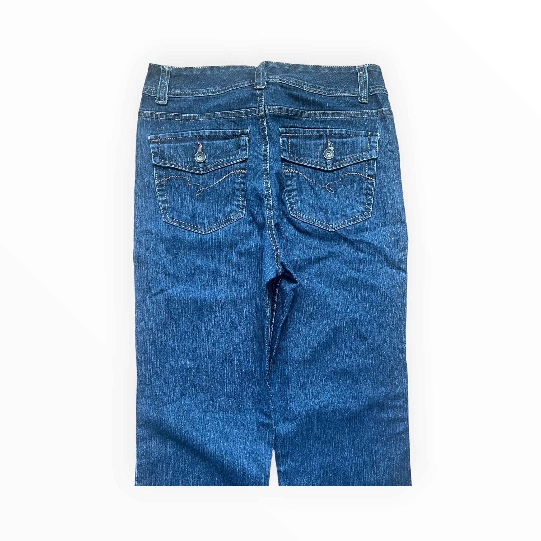 Y2K Bootcut Jeans Damen – Größe M – Dark Blue Wash
