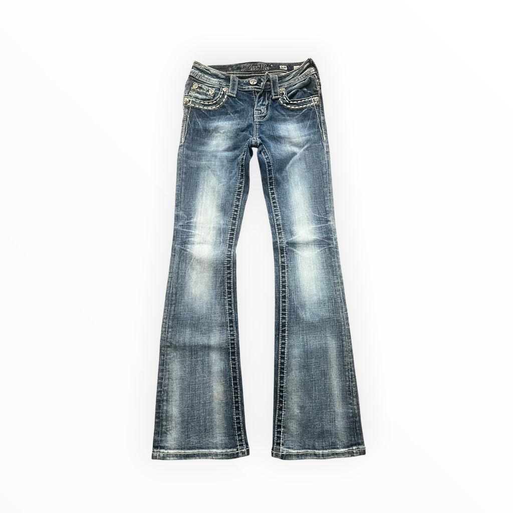 Miss Me Low Rise Bootcut Jeans – Light Blue Wash