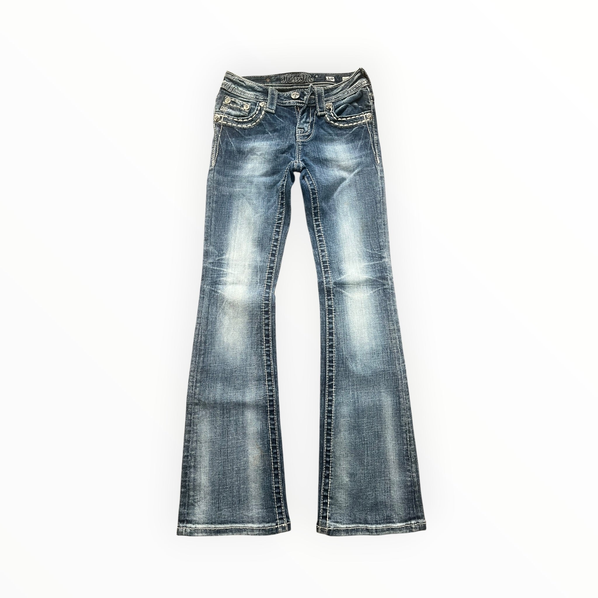 Miss Me Low Rise Bootcut Jeans – Light Blue Wash