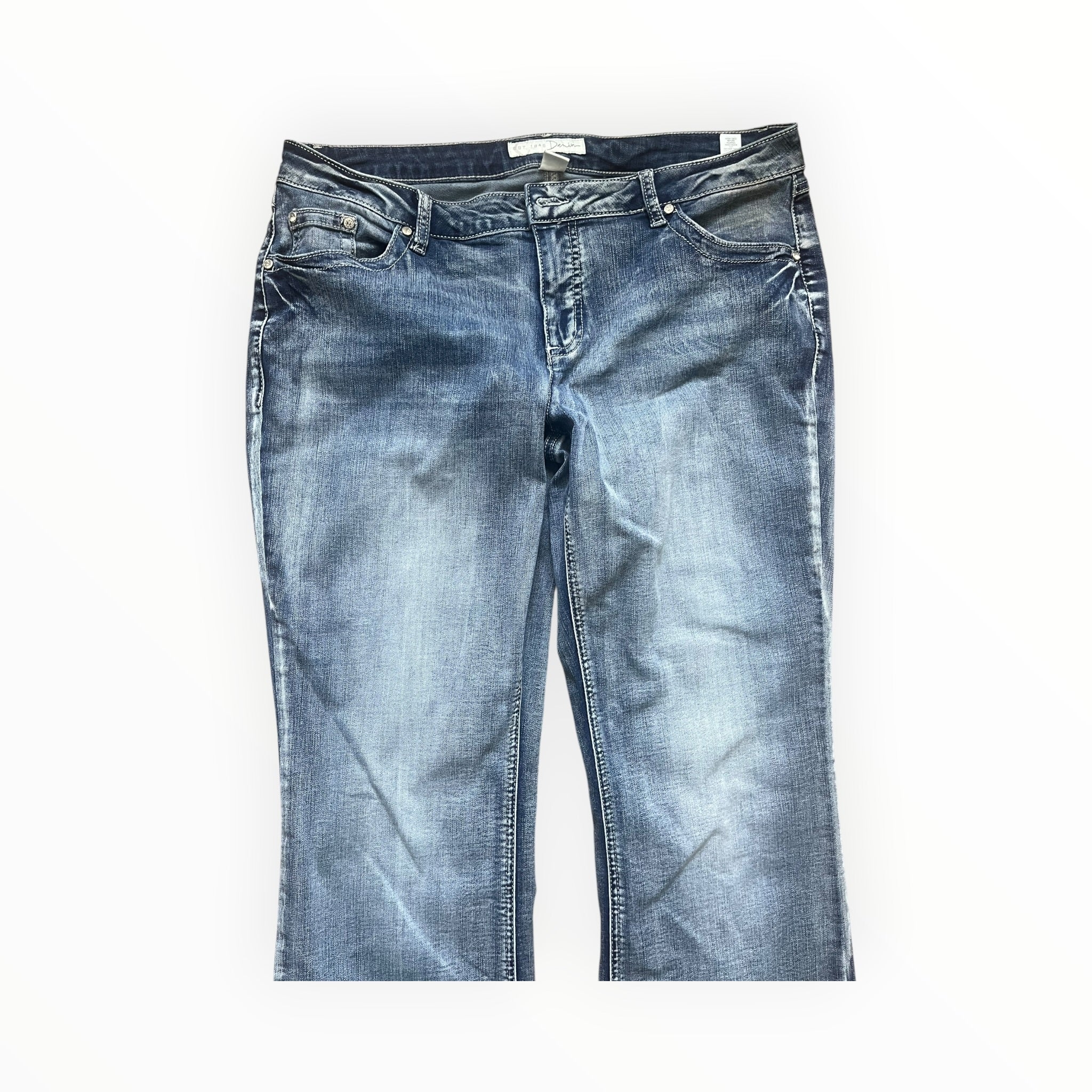 Y2K Bootcut Jeans Damen – Größe L – Light Blue Wash
