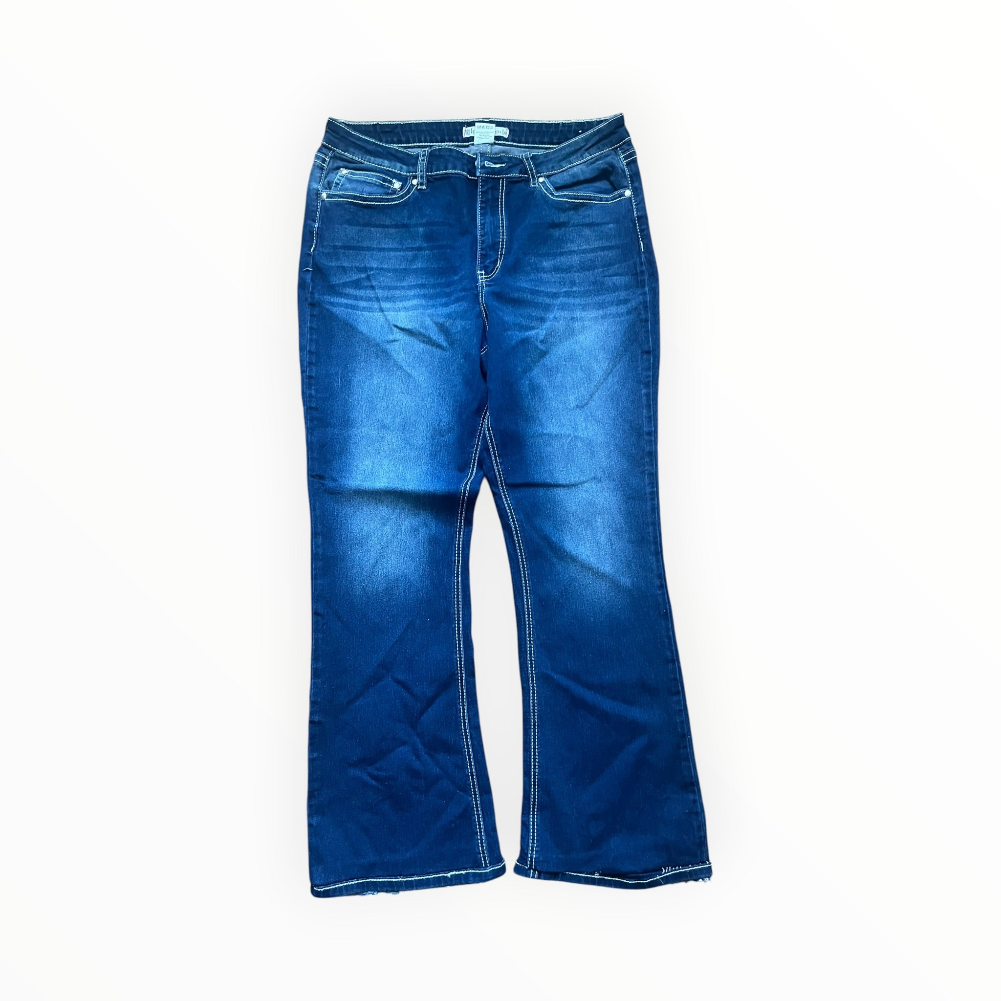 Y2K Bootcut Jeans Damen – Größe L – Dark Blue Wash