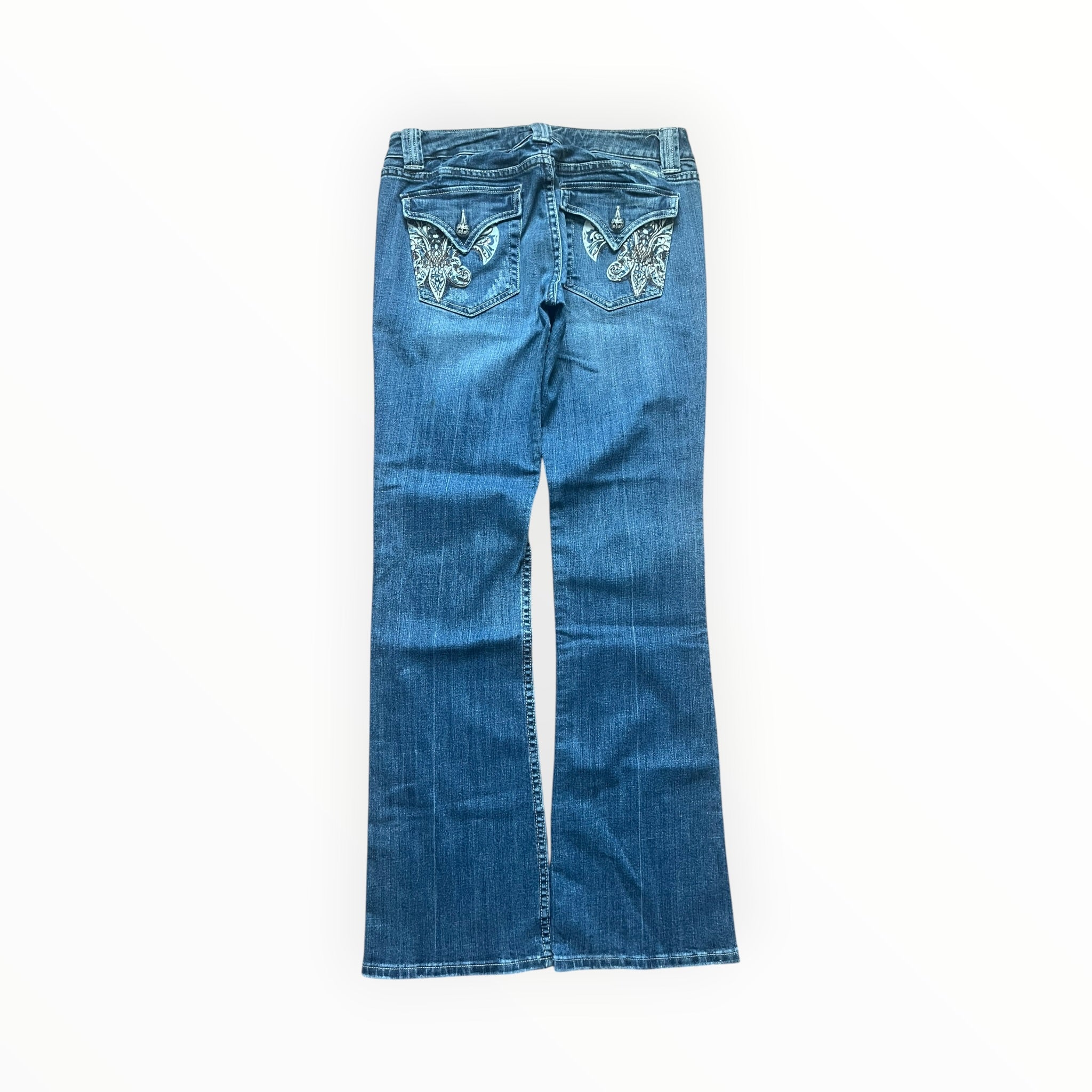 Miss Me Y2K Flared Jeans Damen – Größe M – Blue Wash