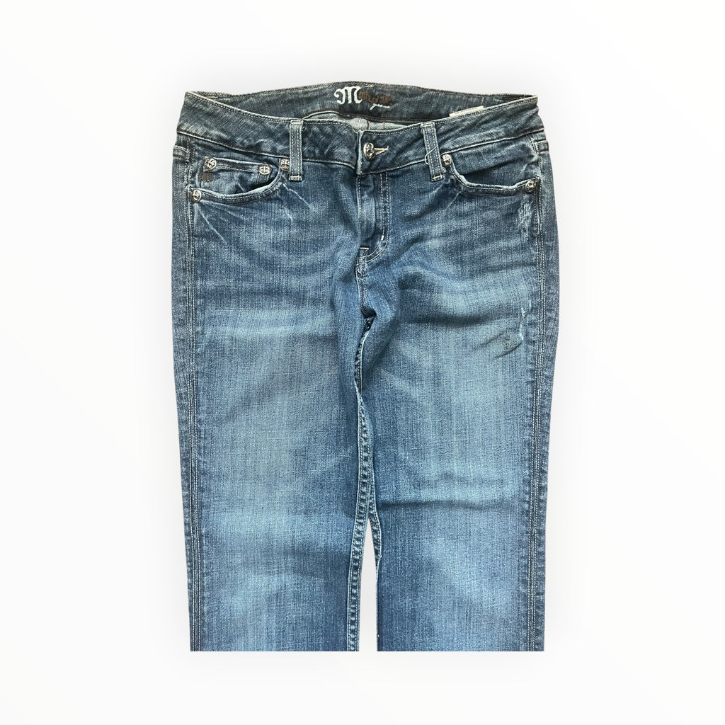 Miss Me Y2K Flared Jeans Damen – Größe M – Blue Wash